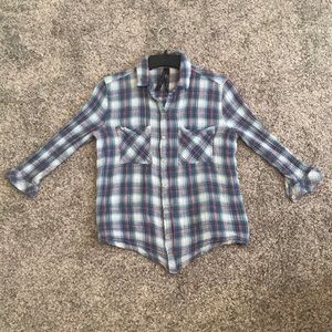 Seven7 Blue Flannel Button Up